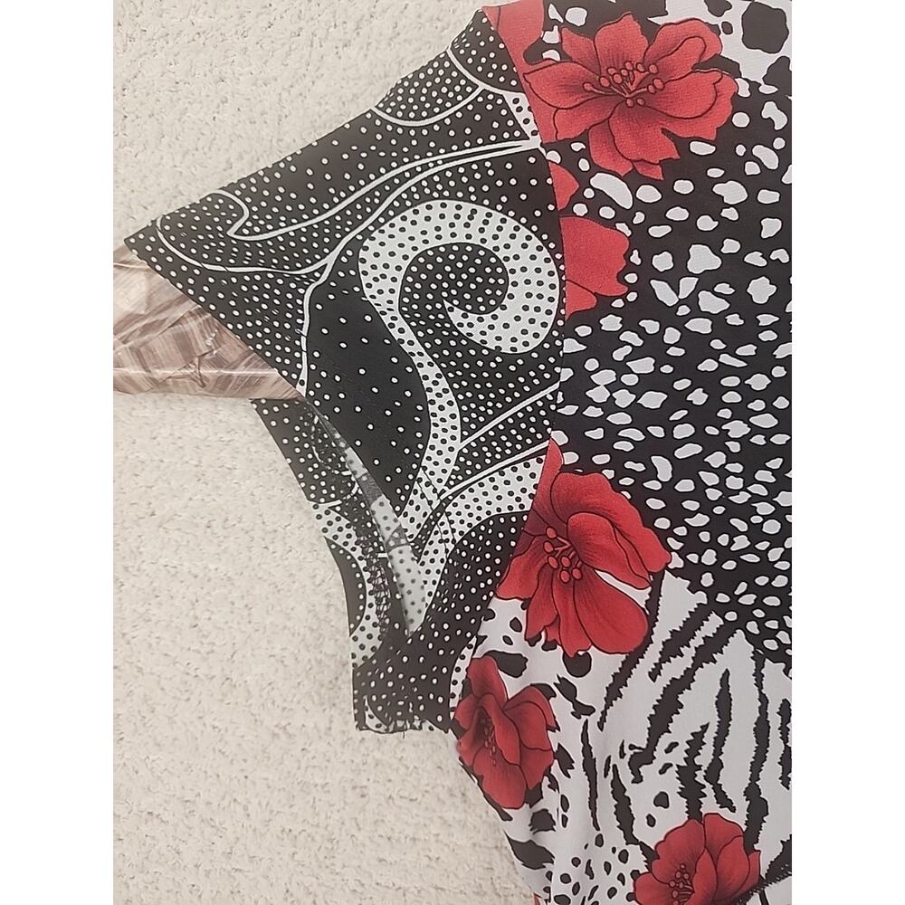 Jessica Max Top Floral USA Size L Short Sleeve - Picture 3 of 9